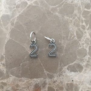 For 1: Pandora Number 2 Silver Dangle Charm